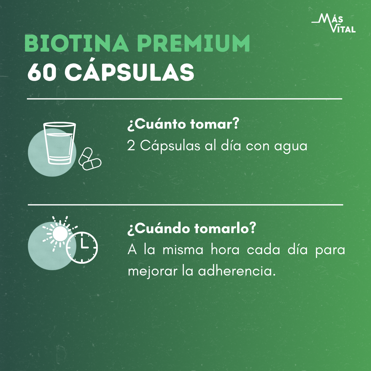 Biotina Premium - Solución capilar, Piel y Uñas | 60 cápsulas