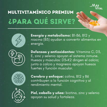Bisglicinato de Magnesio 1.000 mg & Multivitamínico Premium