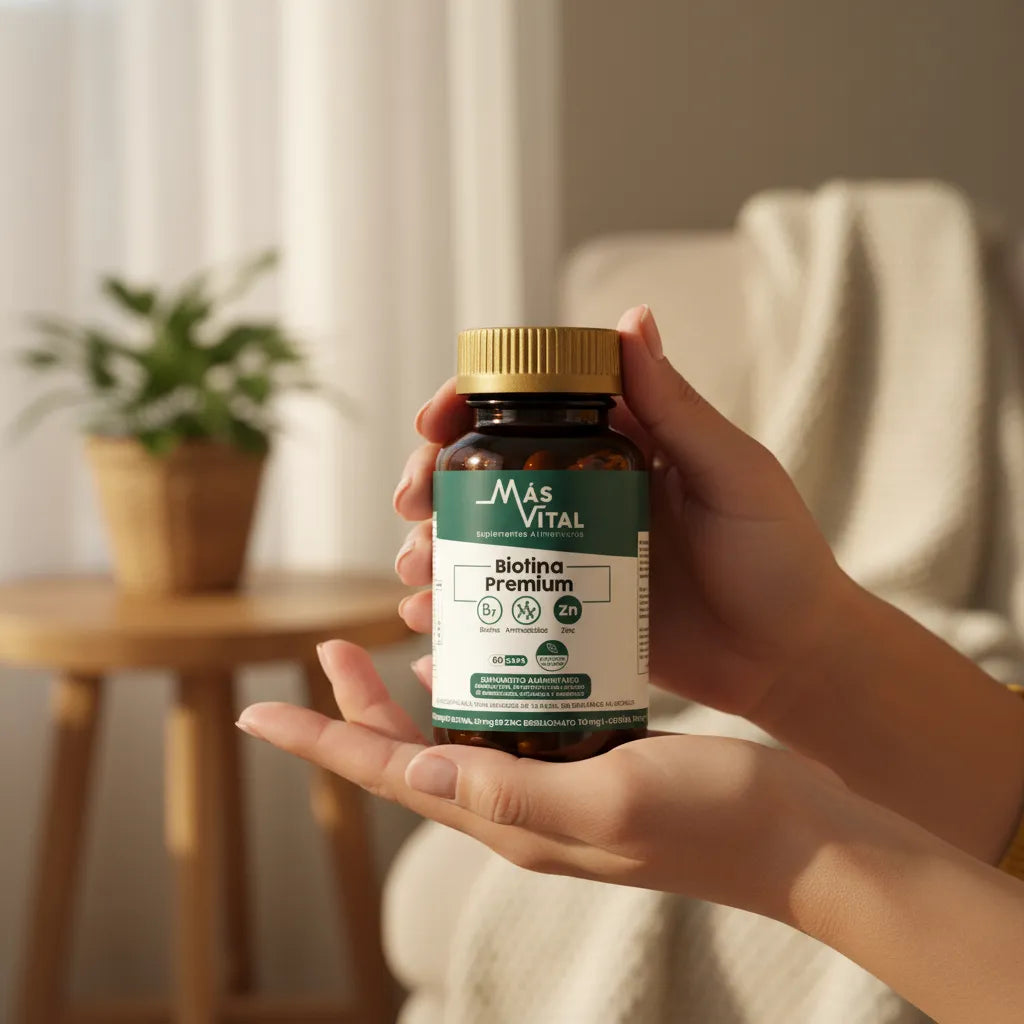 Biotina Premium - Solución capilar, Piel y Uñas | 60 cápsulas