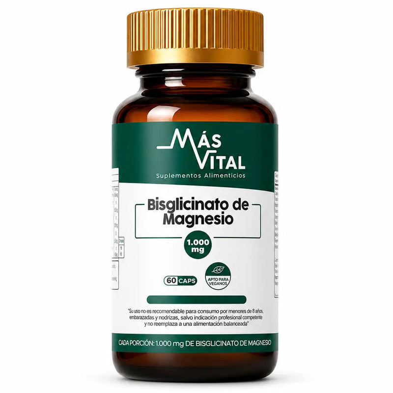 Bisglicinato de Magnesio Más Vital 1.000 mg - frasco de 60 cápsulas
