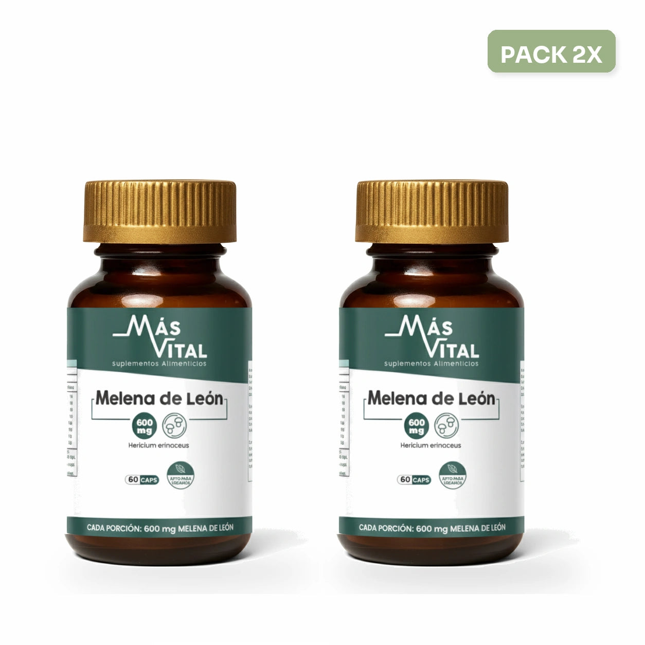Pack 2x Melena de León (Hericium Erinaceus) | 2 meses: Compra y ahorra