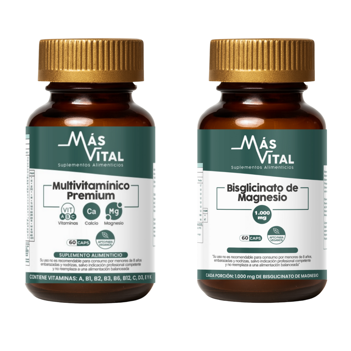 Bisglicinato de Magnesio 1.000 mg & Multivitamínico Premium