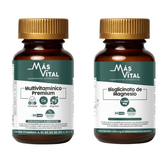Bisglicinato de Magnesio 1.000 mg & Multivitamínico Premium