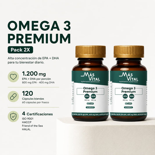 Pack 2x Omega 3 Premium | 2000 mg EPA/DHA, Precio y Oferta