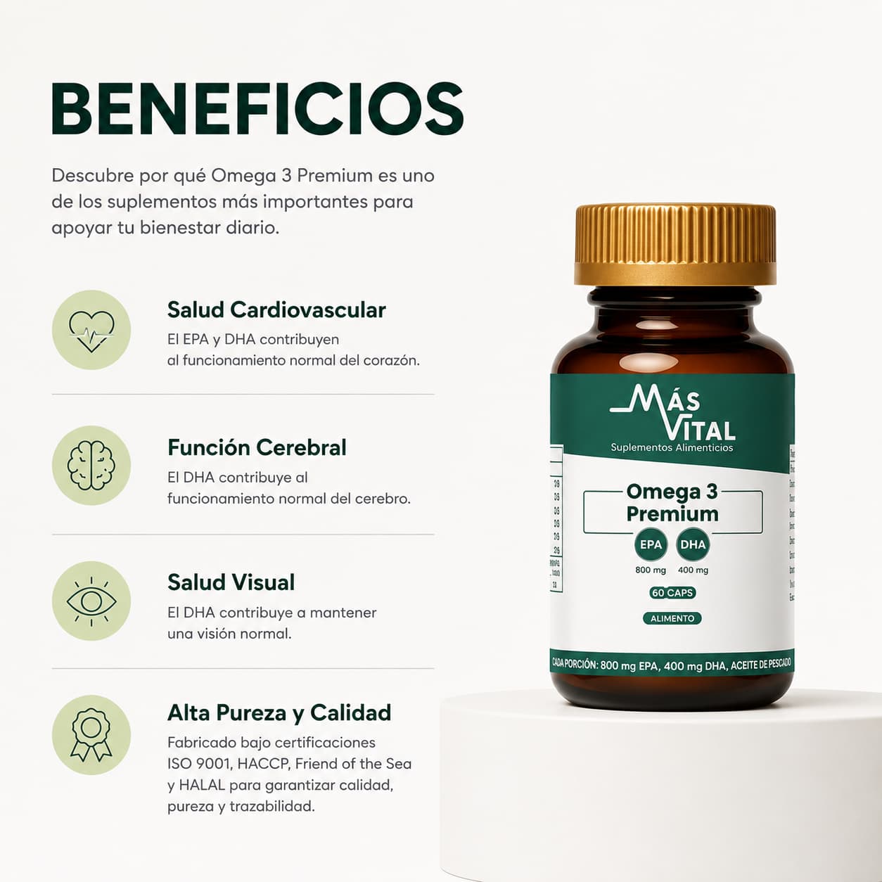 Origen responsable, certificación Friend of the Seas suplemento omega 3