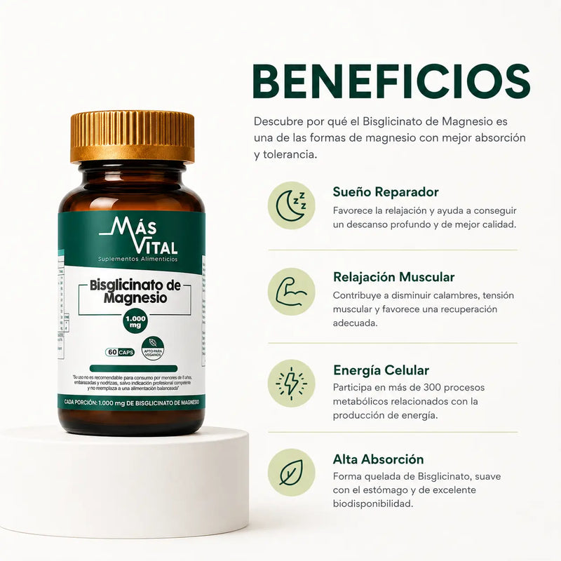 Magnesio de alta absorción, suave con el estómago